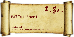 Póti Zseni névjegykártya